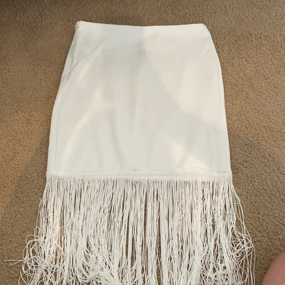 White fringe skirt